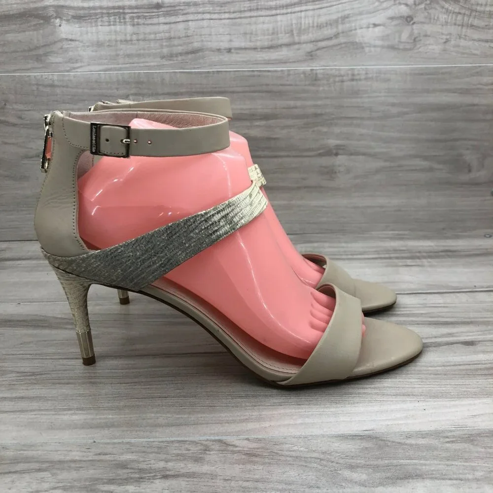 Louise et Cie Heel Sandals Women's 10 M Leather Ankle Strap Open Toe Buckle and